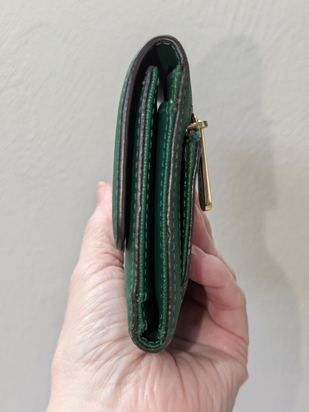Michael Kors Forest Green long wallet, EUC - Picture 3 of 8